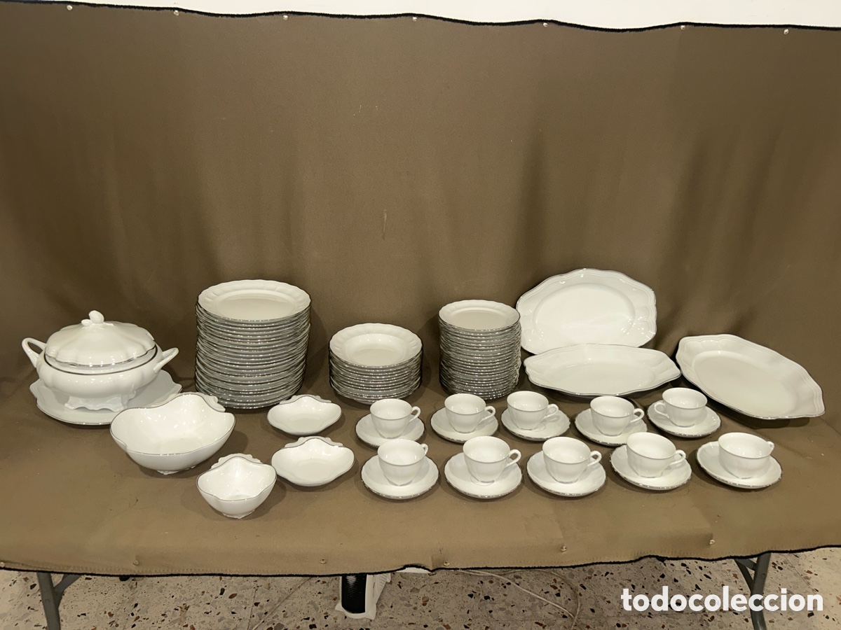 Antig&uuml;edades: ELEGANTE VAJILLA DE BIDASOA CARLOS IV Y JUEGO DE CAFE *VER FOTOS* *LEER DESCRIPCI&Oacute;N*