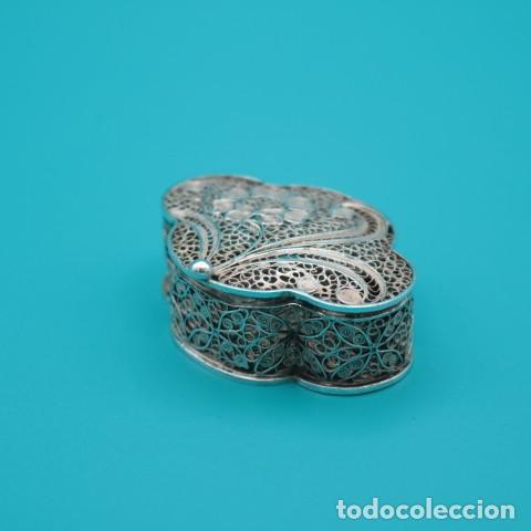 Antig&uuml;edades: Pastillero de plata filigrana antiguo | Porta rosario | Caja plata contrastada