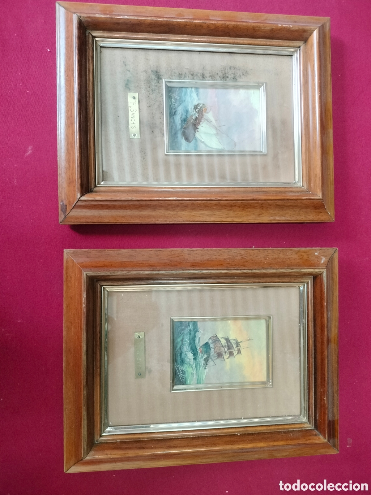 Antig&uuml;edades: 2 cuadros pintados al &oacute;leo F. Sanchis