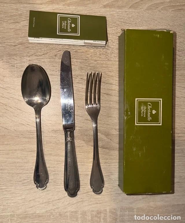 Antig&uuml;edades: Christofle Cubiertos Ba&ntilde;ado en Plata