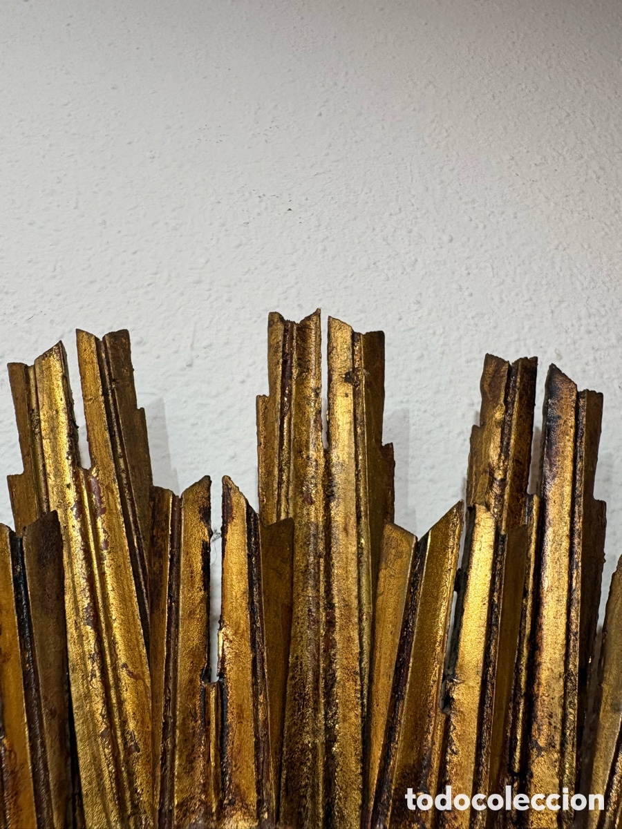 Antig&uuml;edades: ESPEJO SOL MADERA DORADO - Foto 5