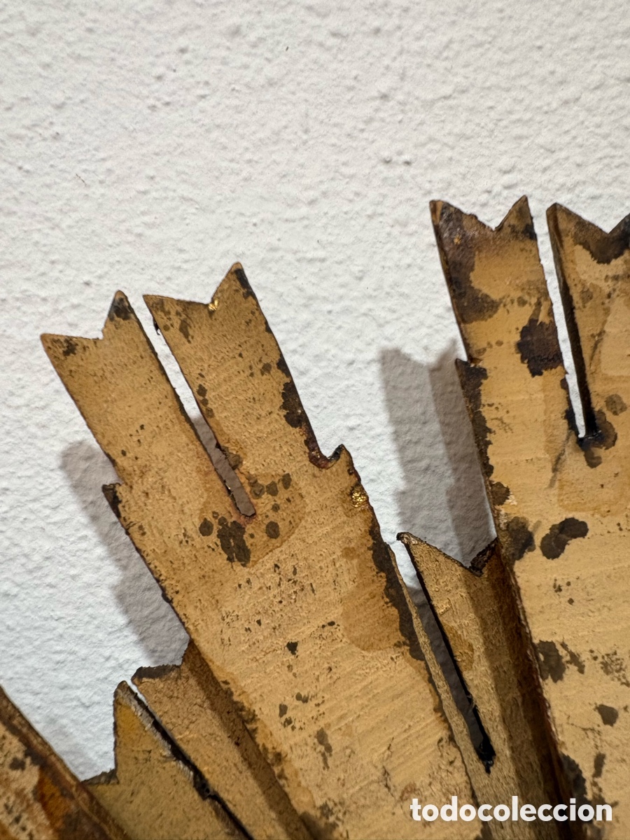 Antig&uuml;edades: ESPEJO SOL MADERA DORADO - Foto 8