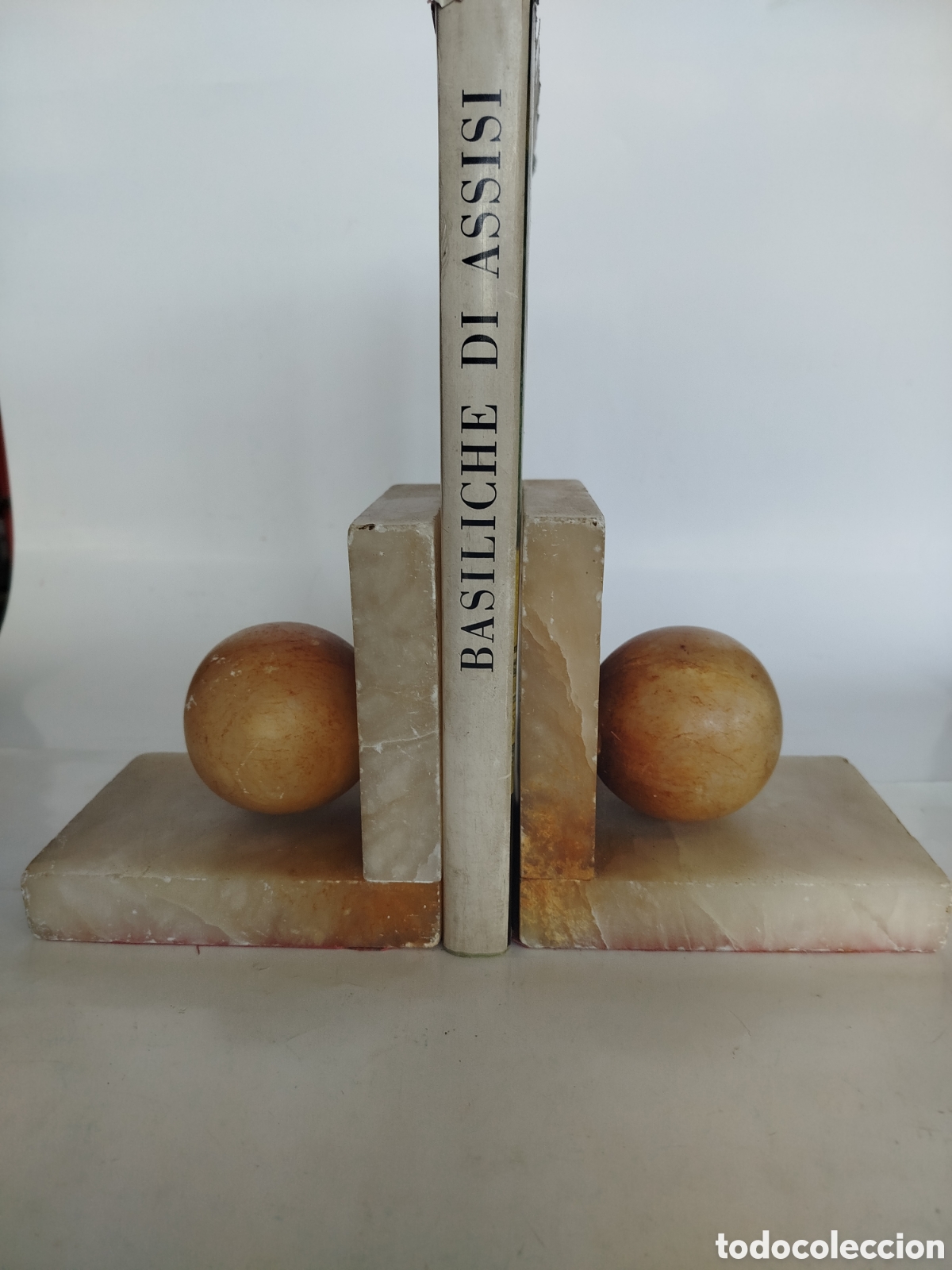 Antig&uuml;edades: SUJETA LIBROS DE ALABASTRO D&Eacute;CO. PP. S. XX