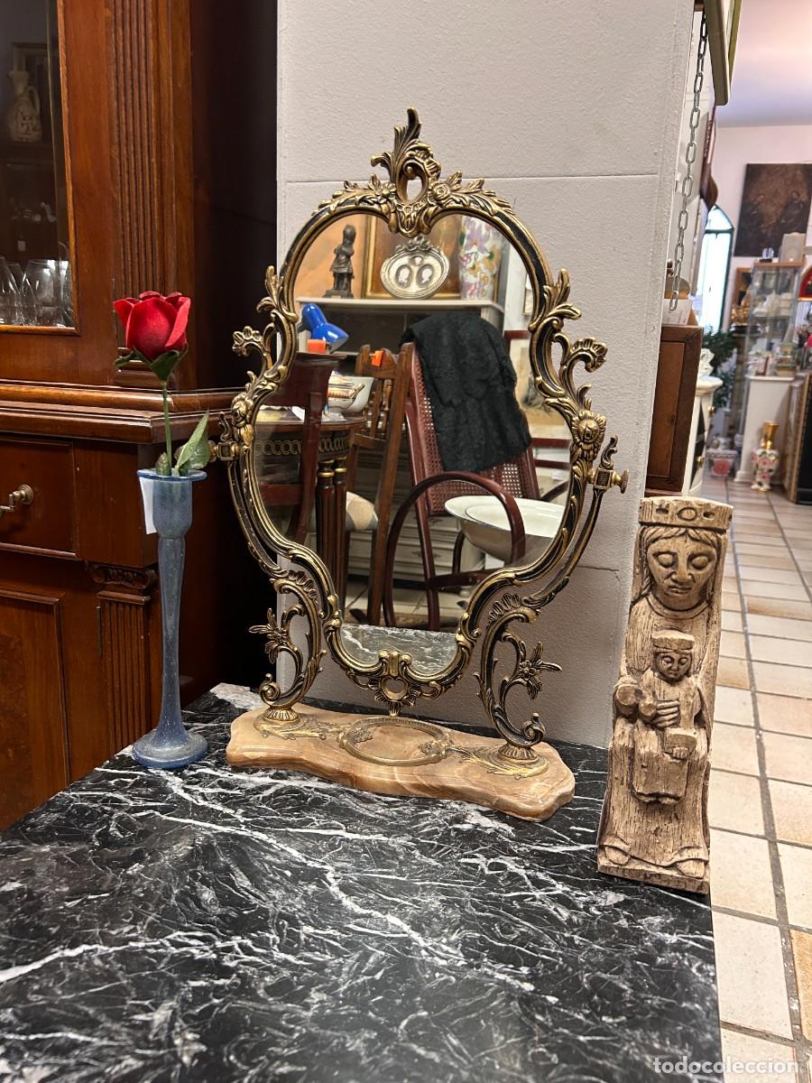 Antig&uuml;edades: Espejo sobremesa Bronce