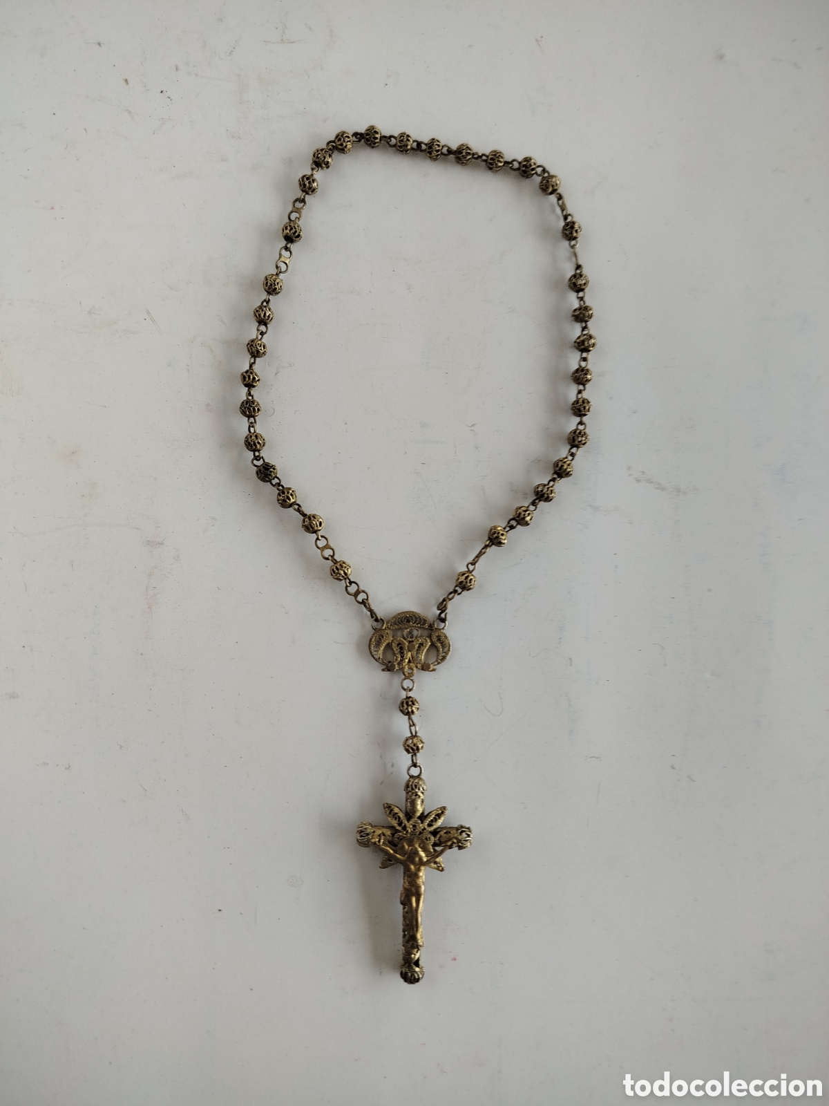 Antig&uuml;edades: PEQUE&Ntilde;O ROSARIO DE FILIGRANA DE PLATA.