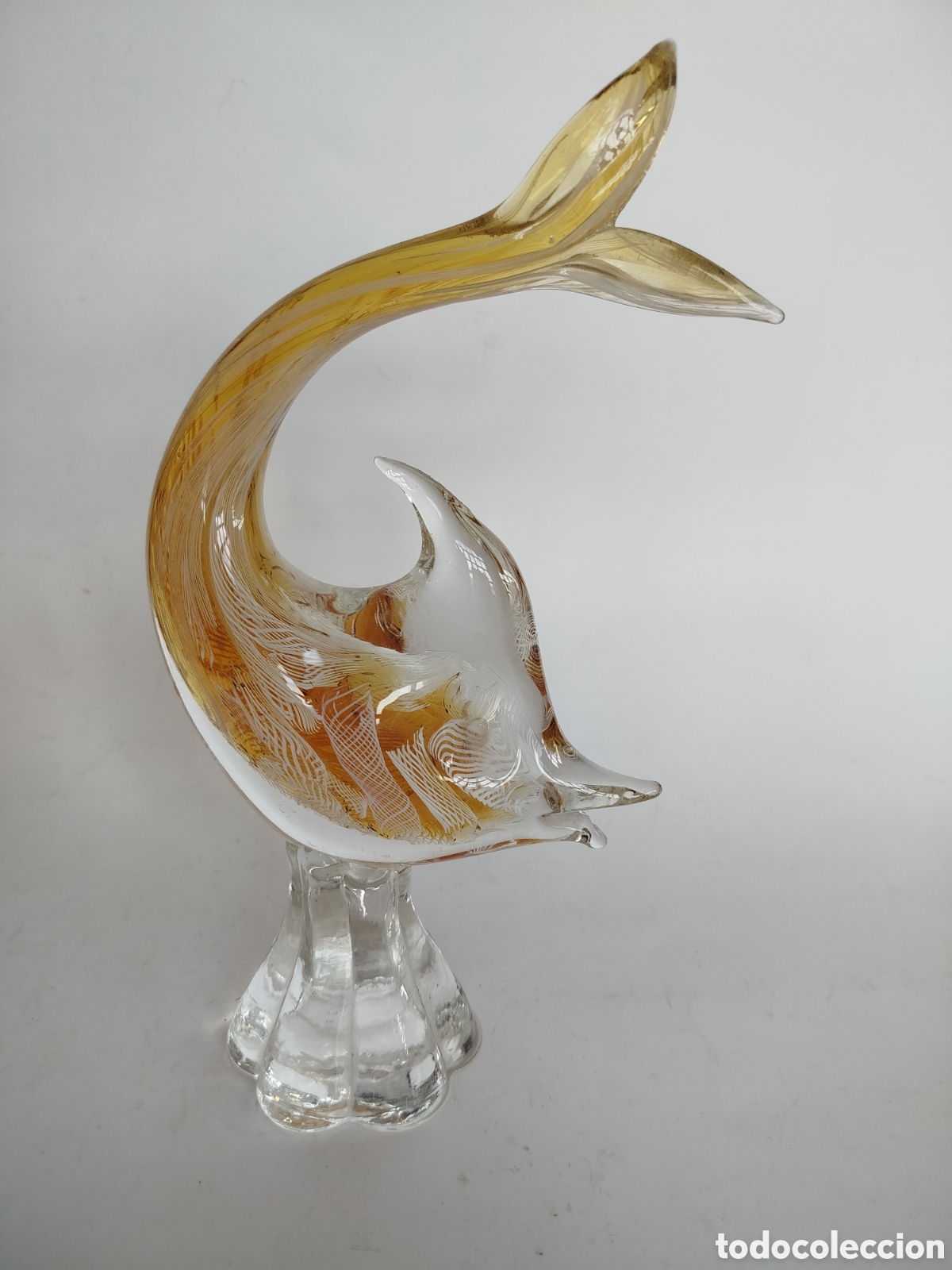 Antig&uuml;edades: PEZ DE CRISTAL DE MURANO, ITALIA.