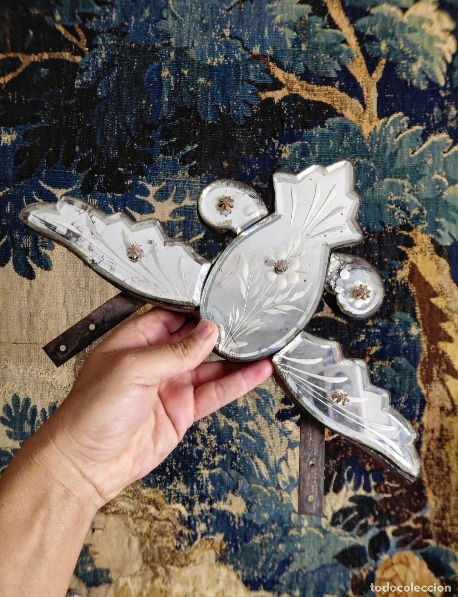 Antig&uuml;edades: Antiguo copete espejo veneciano remate