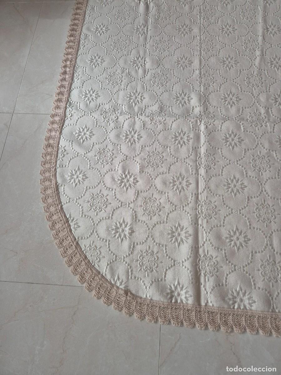 Antig&uuml;edades: Colcha Cama Ganchillo Beige y Marr&oacute;n - Foto 5
