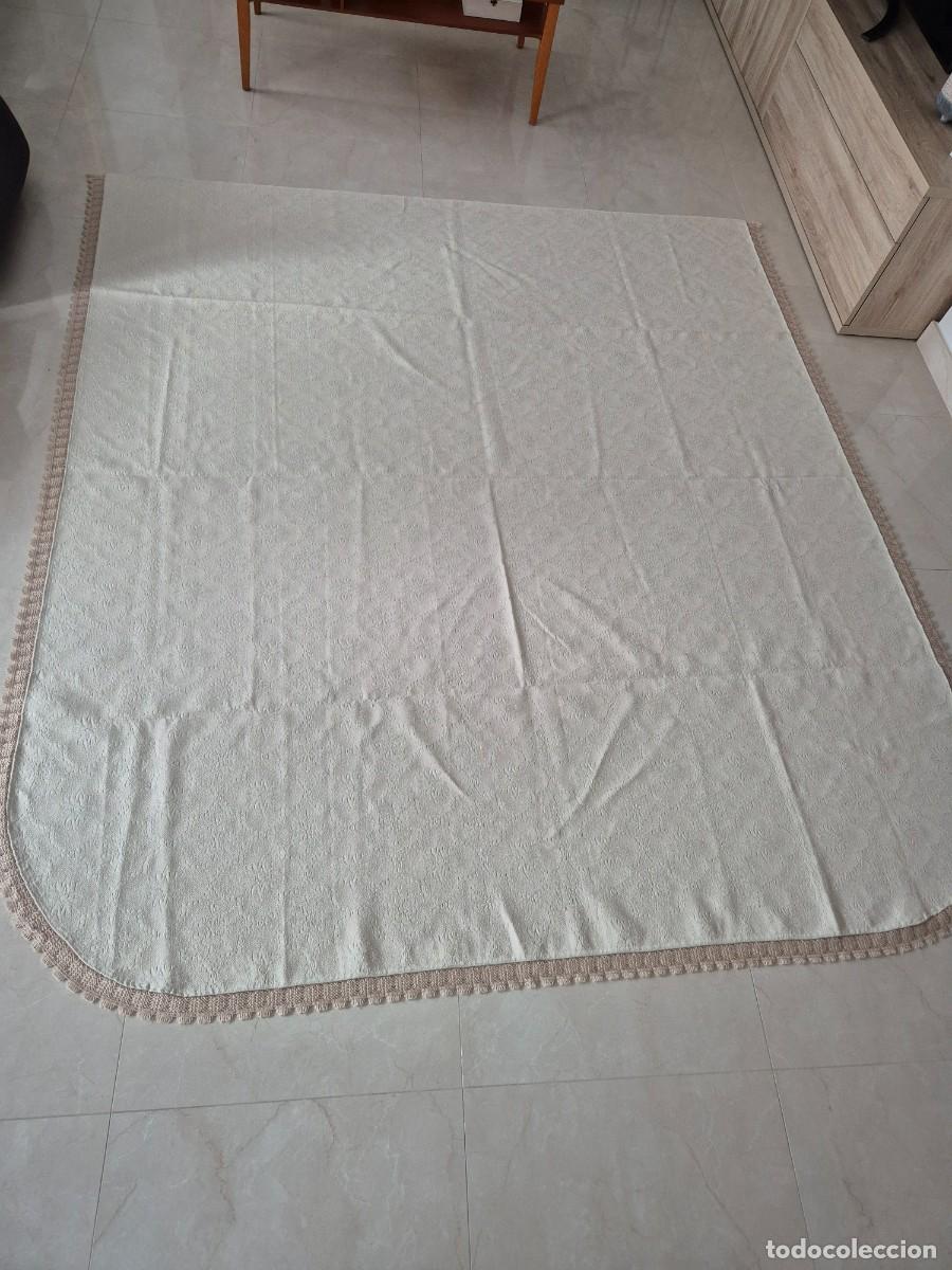 Antig&uuml;edades: Colcha Cama Ganchillo Beige y Marr&oacute;n - Foto 6