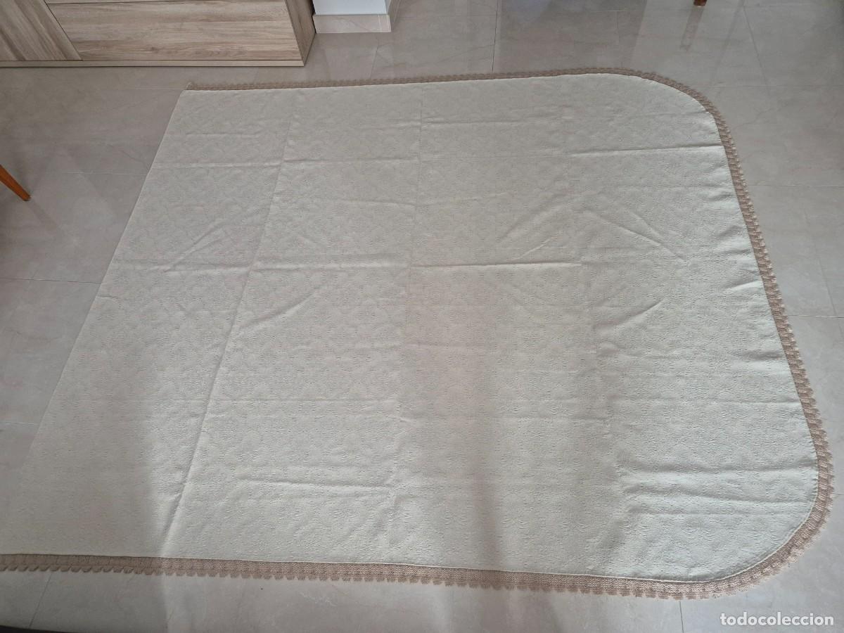 Antig&uuml;edades: Colcha Cama Ganchillo Beige y Marr&oacute;n - Foto 7