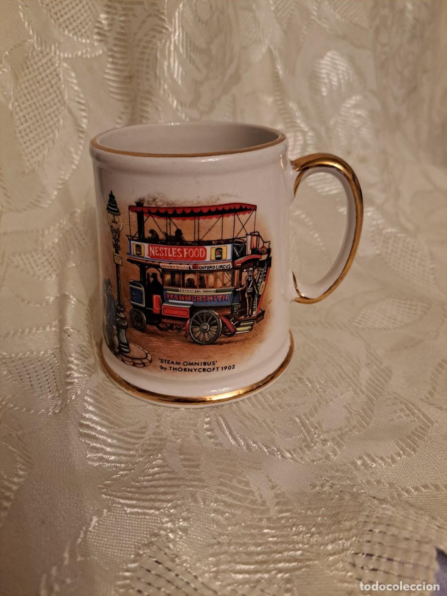 Antig&uuml;edades: Taza de porcelana autob&uacute;s de vapor Old Foley &ndash; James Kent, Inglaterra