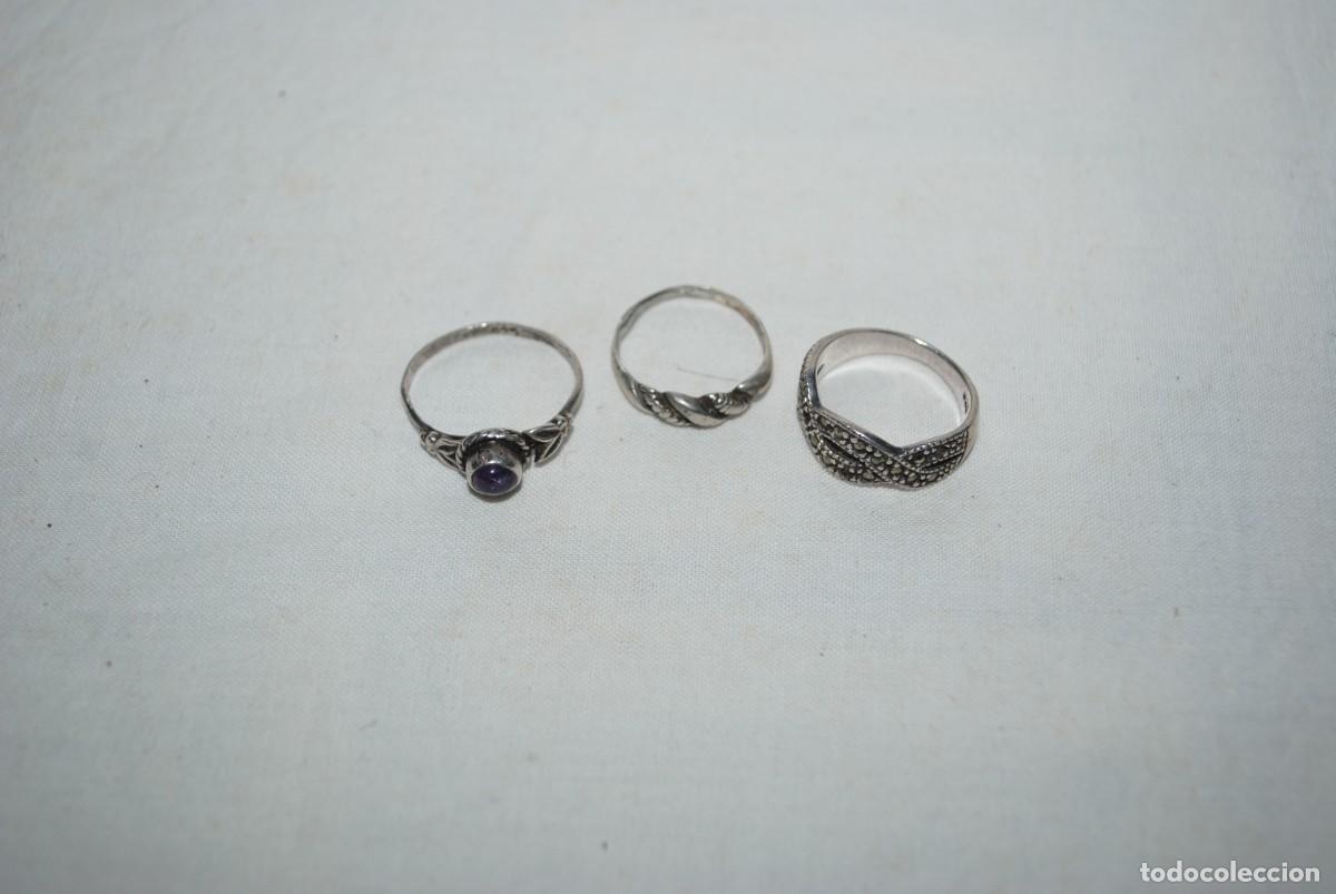 Antig&uuml;edades: ANILLOS DE PLATA , LOTE DE TRES . - Foto 3