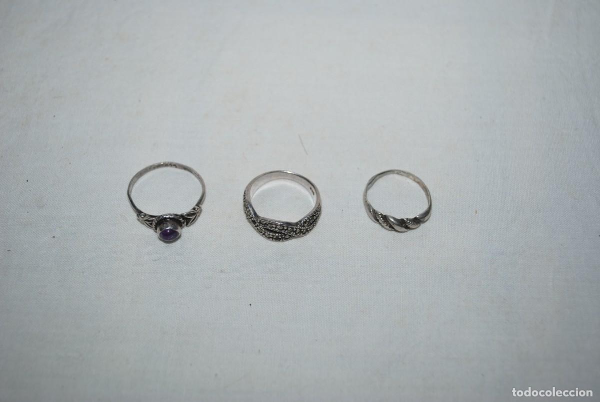 Antig&uuml;edades: ANILLOS DE PLATA , LOTE DE TRES . - Foto 4