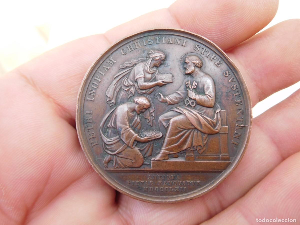 Antig&uuml;edades: Medalla de bronce del Papa Pio IX a&ntilde;o 1862