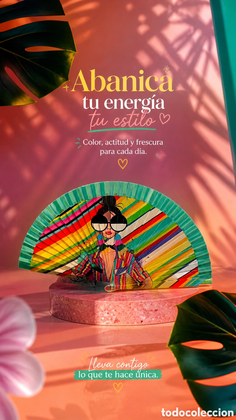 Antig&uuml;edades: Abanico de madera colorido