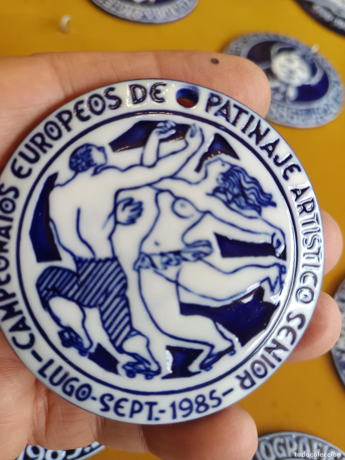 Antig&uuml;edades: MEDALLA SARGADELOS - ISSAC DIAZ PARDO - GALICIA - CAMPEONATOS EUROPEOS PATINAJE LUGO, SEP 1985