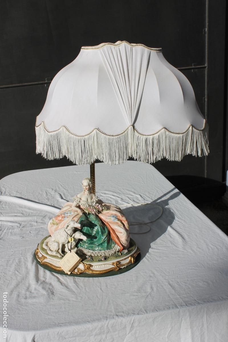 Antig&uuml;edades: LAMPARA PORCELANA CAPODIMONTI FIRMA L. CAZZOLA