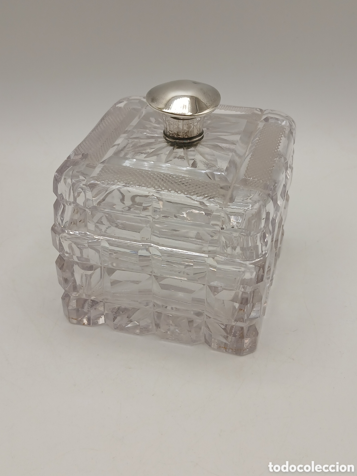Antig&uuml;edades: Antigua bombonera plata 925mls y cristal de Bohemia