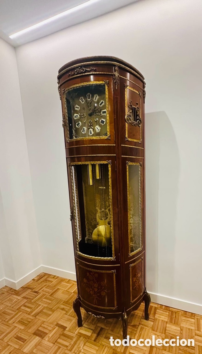Antig&uuml;edades: Reloj de vitrina SARS Luis XV Marqueter&iacute;a y Bronce