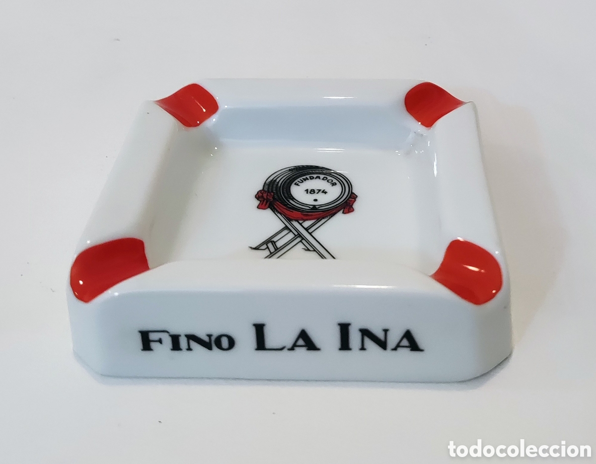Antig&uuml;edades: Cenicero Fino La Ina Pedro Domecq Bidasoa Jerez porcelana vintage