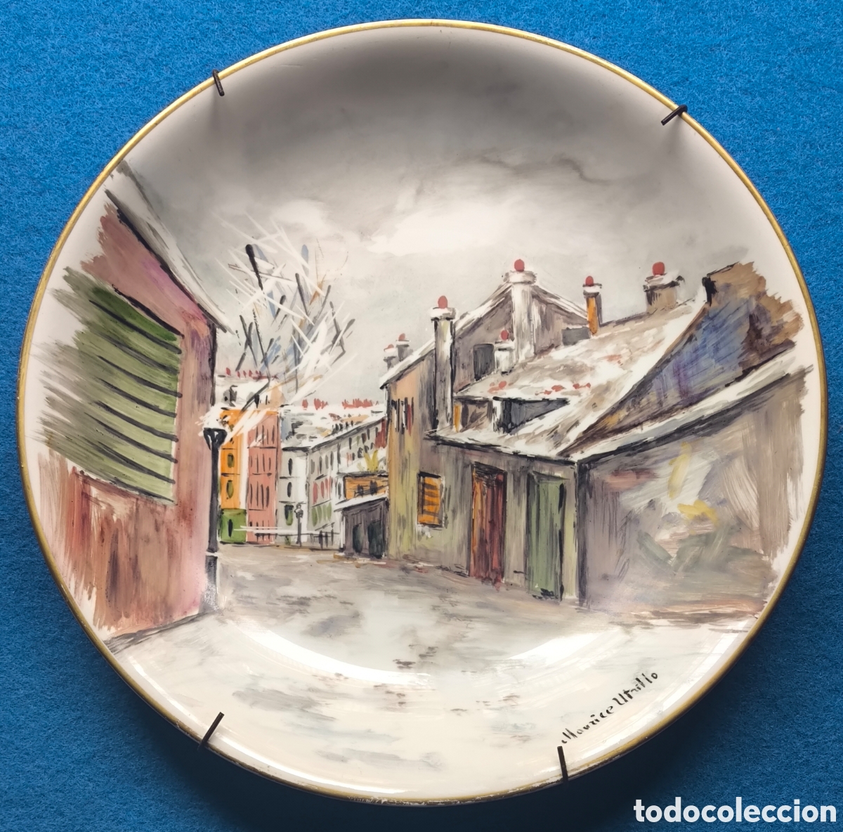 Antig&uuml;edades: MAURICE CHEVALIER PLATO PORCELANA PINTADO A MANO MONTMARTRE FRANCE C. 1950