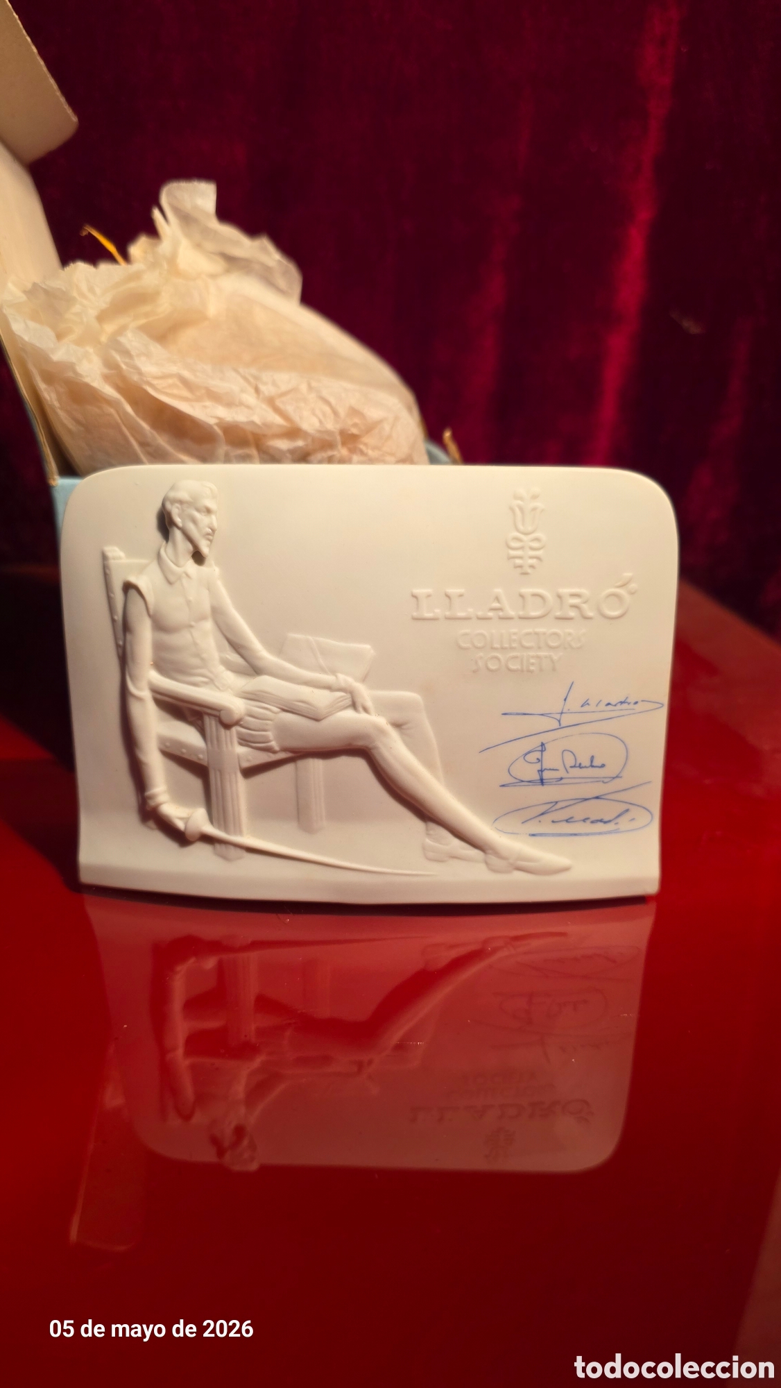 Antig&uuml;edades: Placa don quijote porcelana lladro