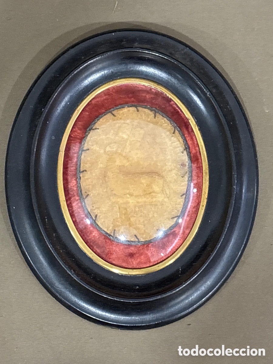 Antig&uuml;edades: Antiguo Agnus dei, relicario o sello de cera. Papa LEON XIII. Religioso. A&ntilde;o 1888. Siglo XIX