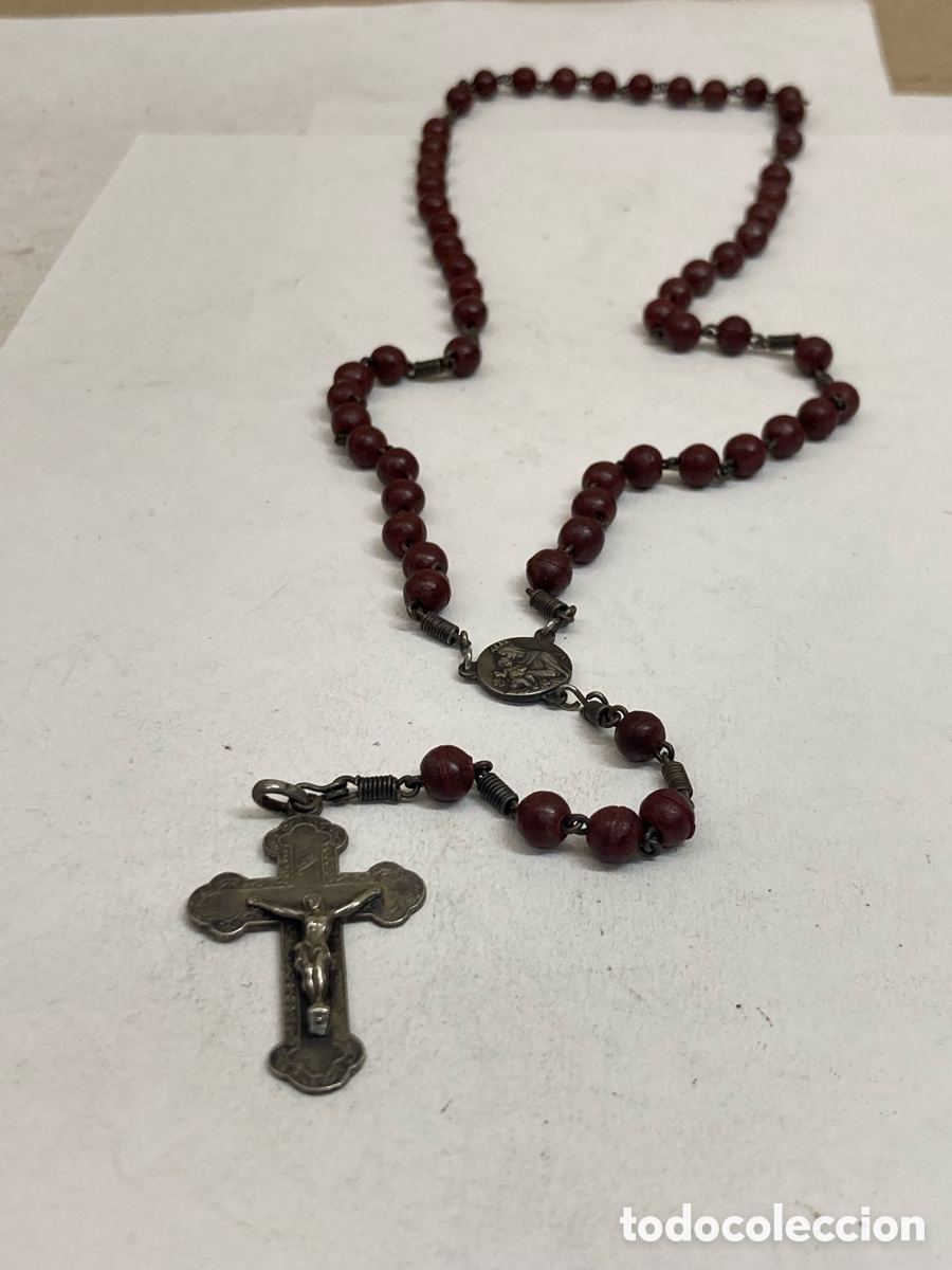 Antiques: Rosario de plata religiosa CC443
