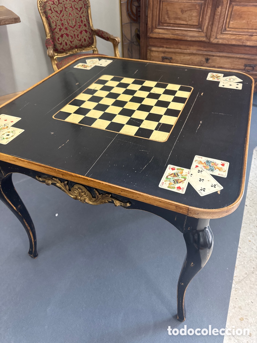 Antig&uuml;edades: Mesa de juego estilo Napole&oacute;n III medio del siclo XX
