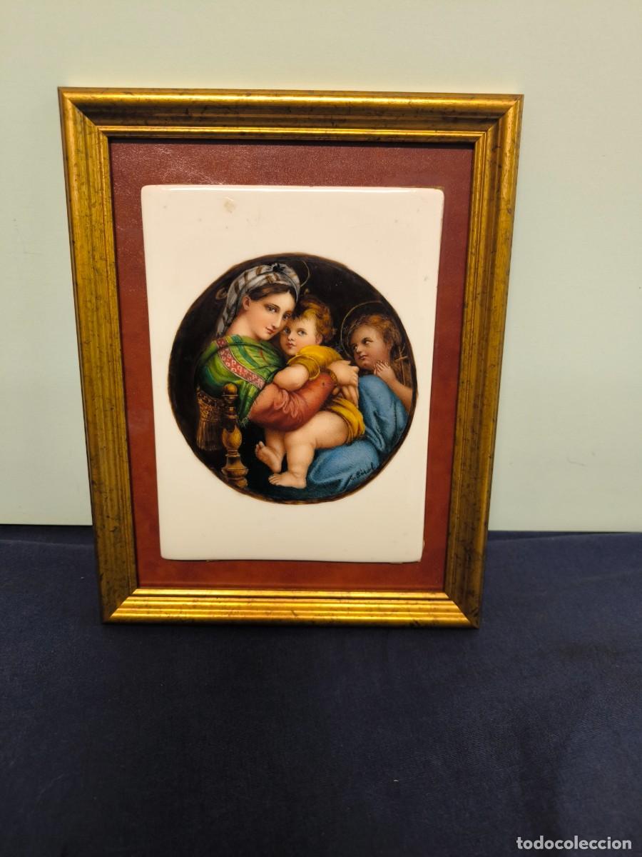 Antig&uuml;edades: PLACA EN PORCELANA LA VIRGEN DE LA SILLA