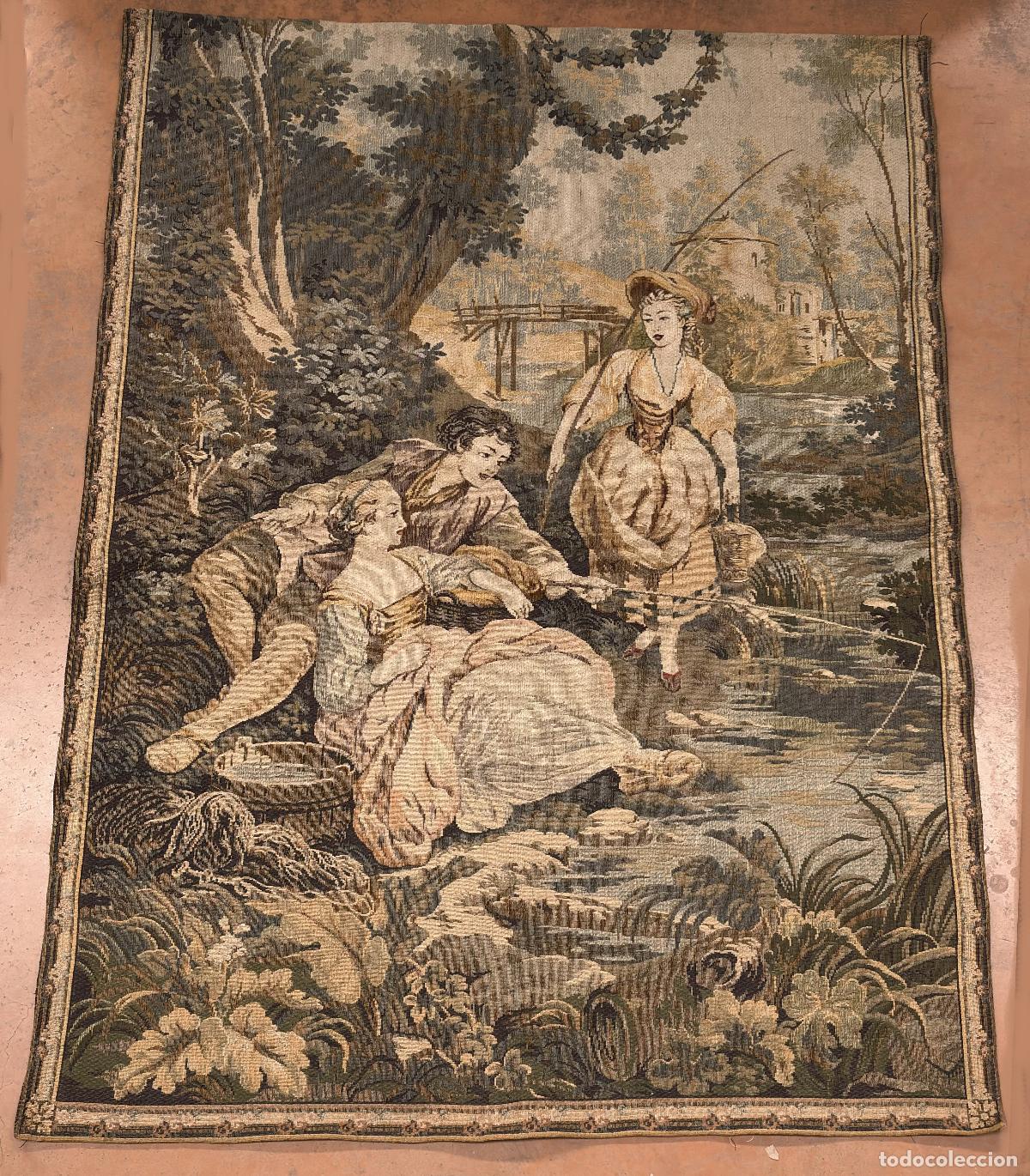 Antig&uuml;edades: TAPIZ REPRESENTANDO UNA ESCENA ROMANTICA DE PRINCIPIOS DEL SIGLO XX