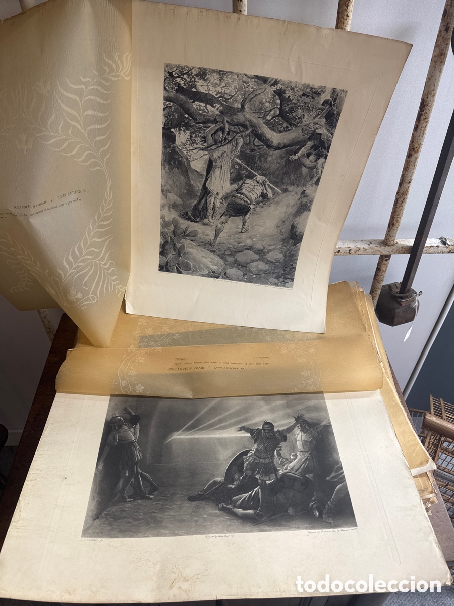 Antig&uuml;edades: Lote de 70 litograf&iacute;as gravure