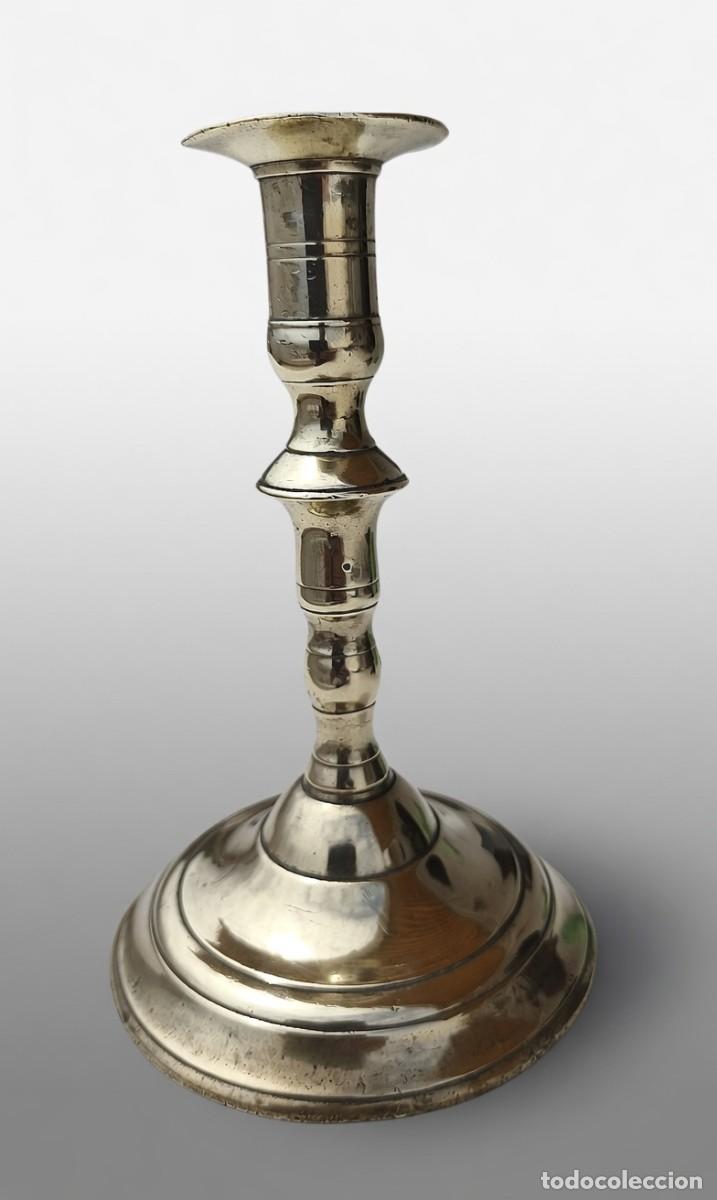 Antig&uuml;edades: Candelabro de Lat&oacute;n Ingl&eacute;s Antiguo - Mediados Siglo XIX