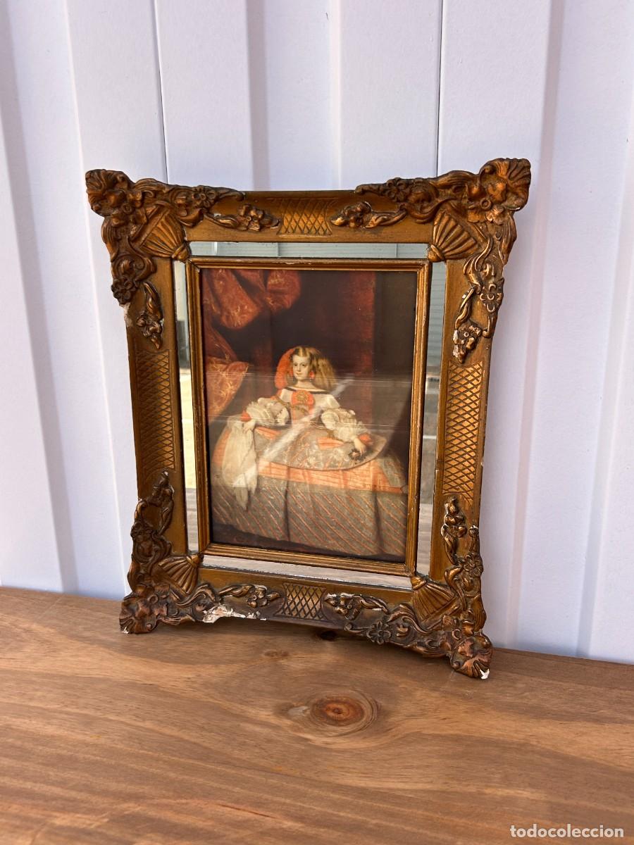 Antig&uuml;edades: Marco antiguo l&aacute;mina Infanta Margarita