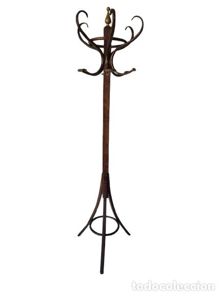 Antig&uuml;edades: Antiguo Perchero de Pie, Thonet - 6 Brazos - Madera de Haya
