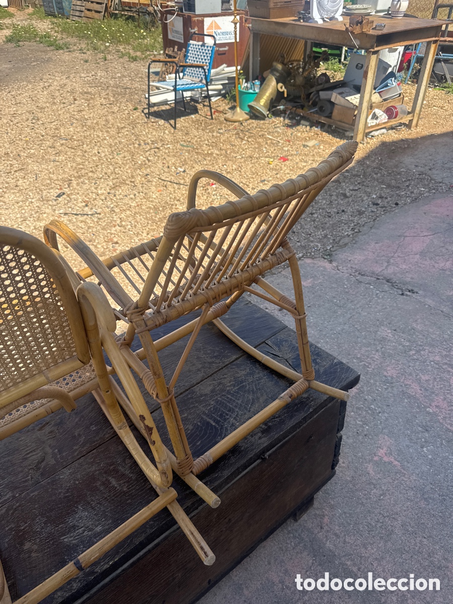 Antig&uuml;edades: Pareja de mecedoras, de ni&ntilde;os de mimbre y bamb&uacute; - Foto 4
