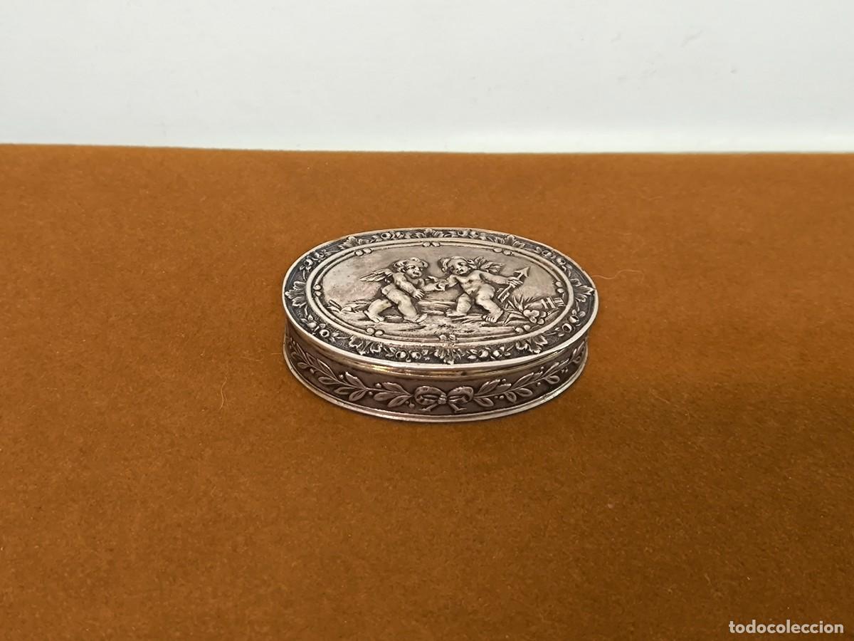 Antig&uuml;edades: CAJA DE PLATA ALEMANA DE HANAU CON CONTRASTES