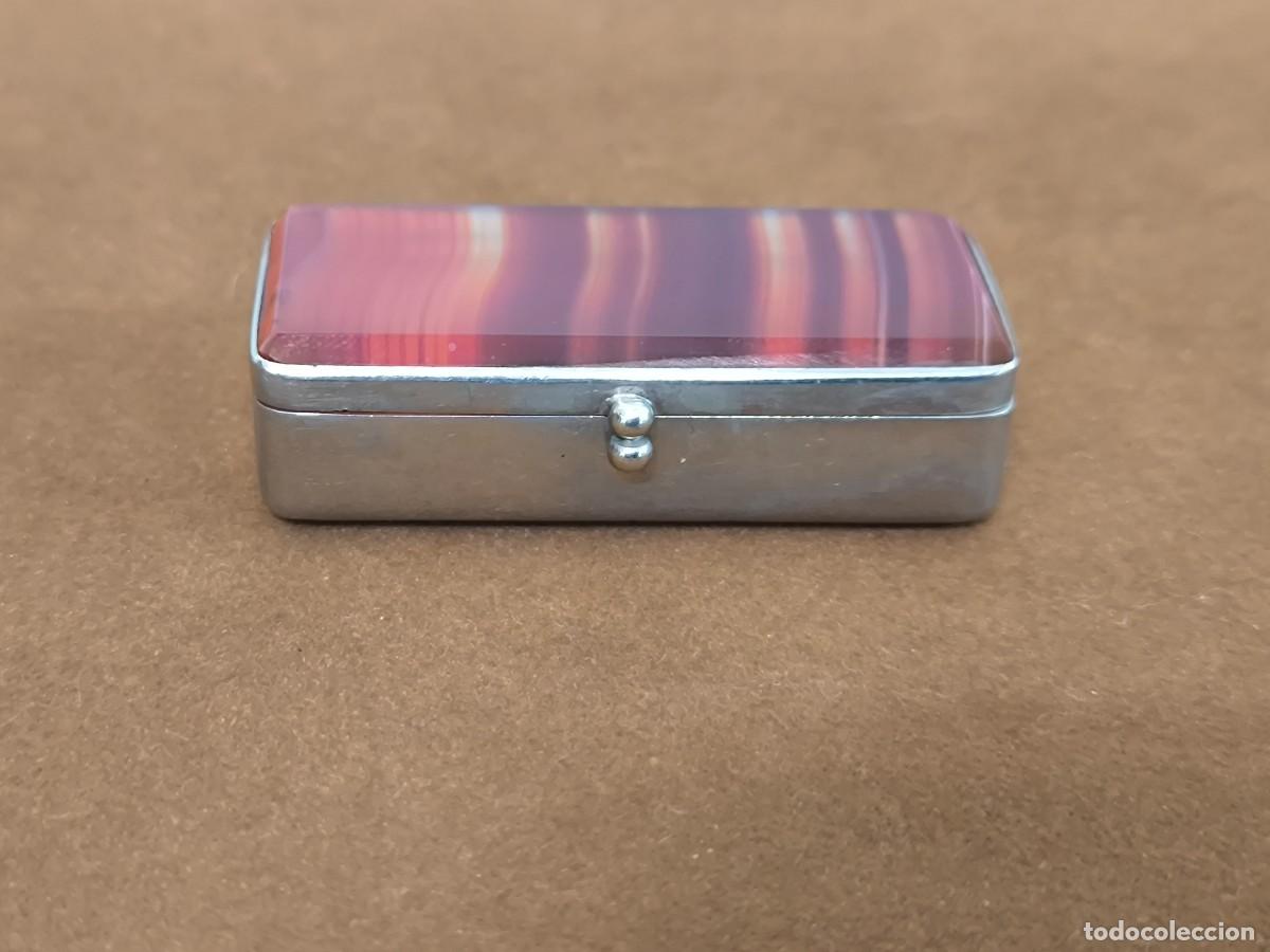 Antig&uuml;edades: CAJA RECTANGULAR EN AGATA Y METAL CROMADO DE 1920 - Foto 3