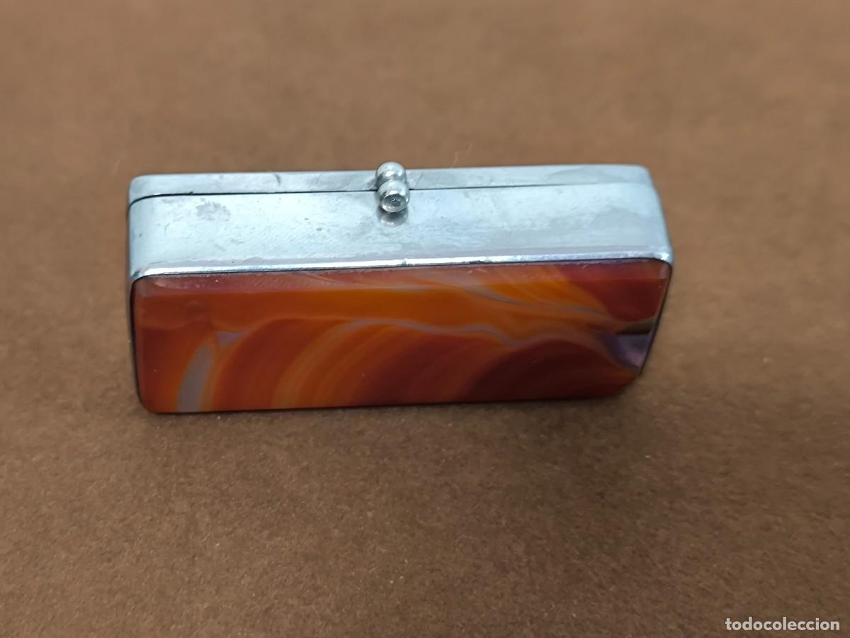 Antig&uuml;edades: CAJA RECTANGULAR EN AGATA Y METAL CROMADO DE 1920 - Foto 7