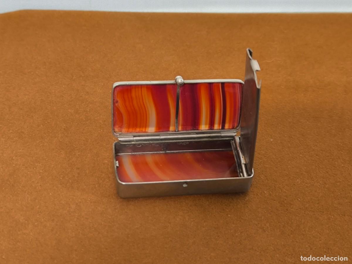Antig&uuml;edades: CAJA RECTANGULAR EN AGATA Y METAL CROMADO DE 1920 - Foto 10