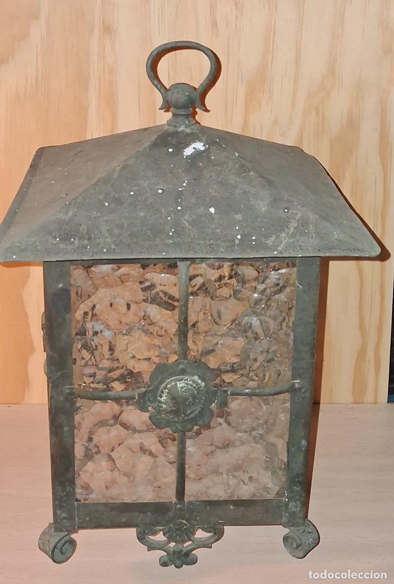 Antig&uuml;edades: Muy antiguo farol. Metal y cristal