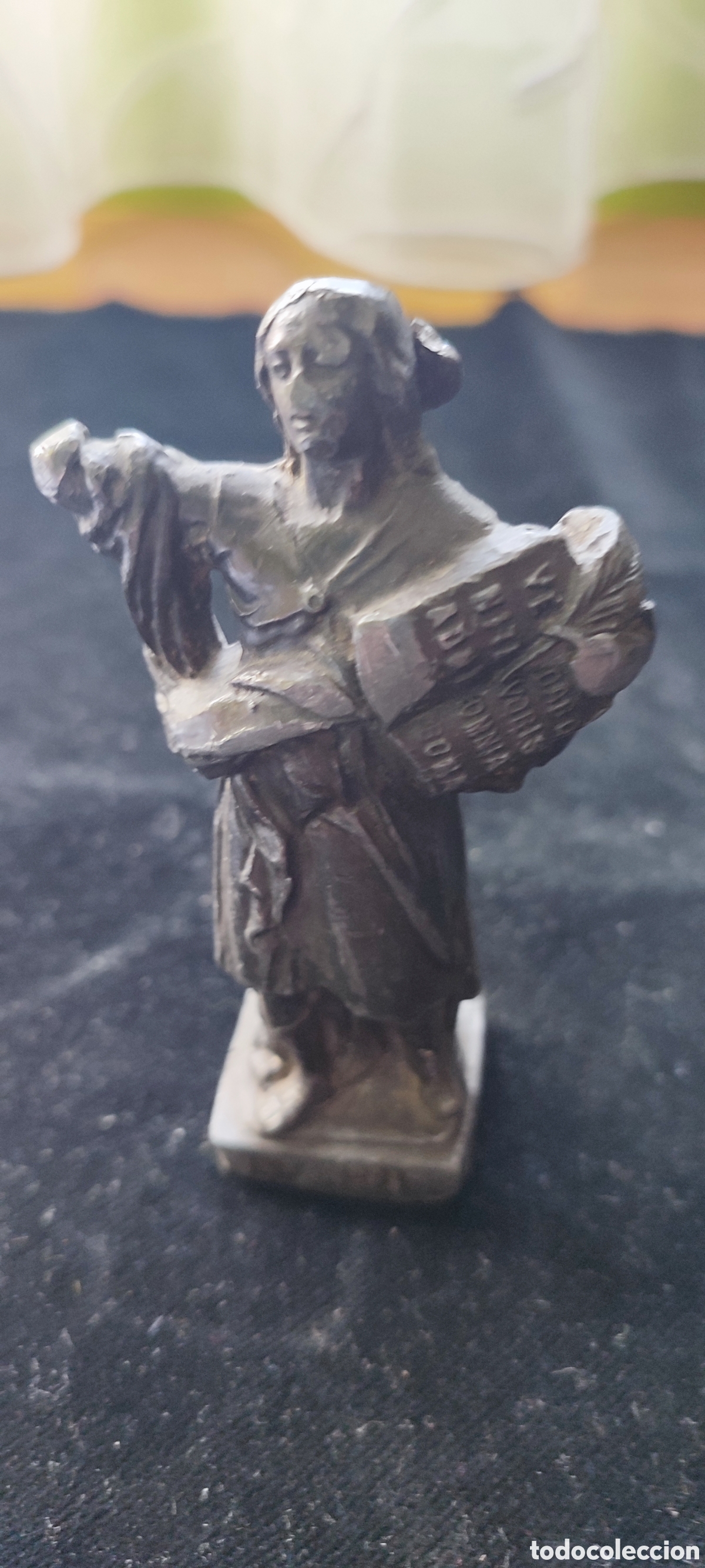 Antig&uuml;edades: Antigua figura met&aacute;lica siglos XVIII de San Pancracio
