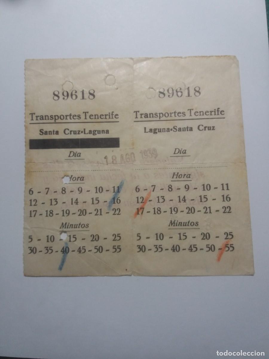 Antig&uuml;edades: Billete Transporte p&uacute;blico TENERIFE 18 Agosto 1939