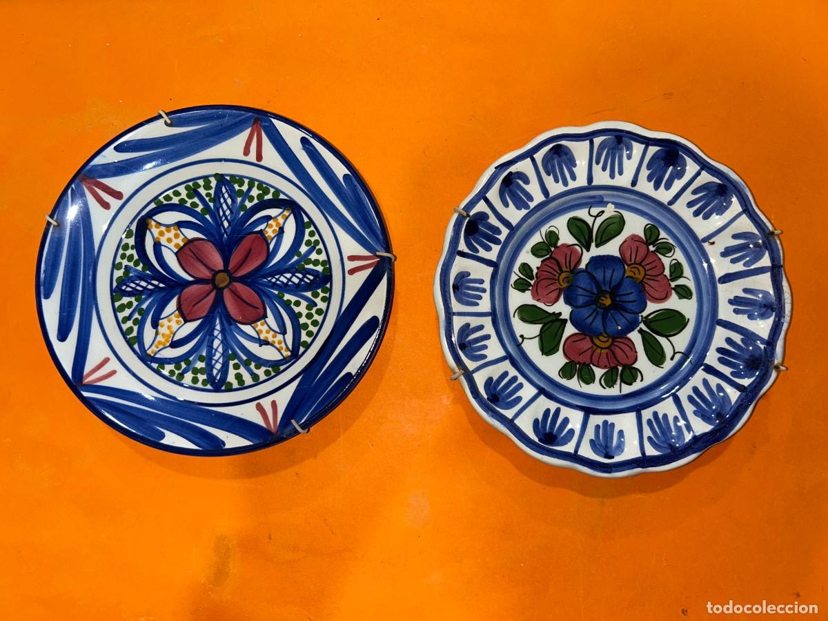 Antig&uuml;edades: LOTE DOS PLATOS HNOS. MARTINEZ - MANISES - PINTADOS A MANO