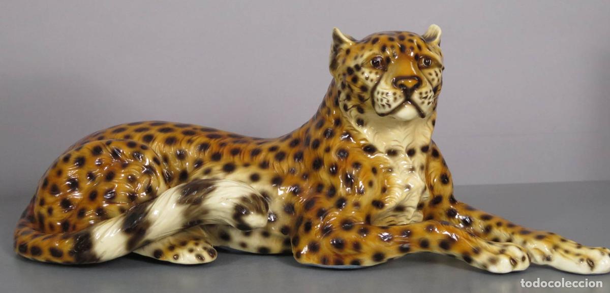 Antig&uuml;edades: LEOPARDO. PORCELANA. BAROTTI. ITALIA. HACIA 1970
