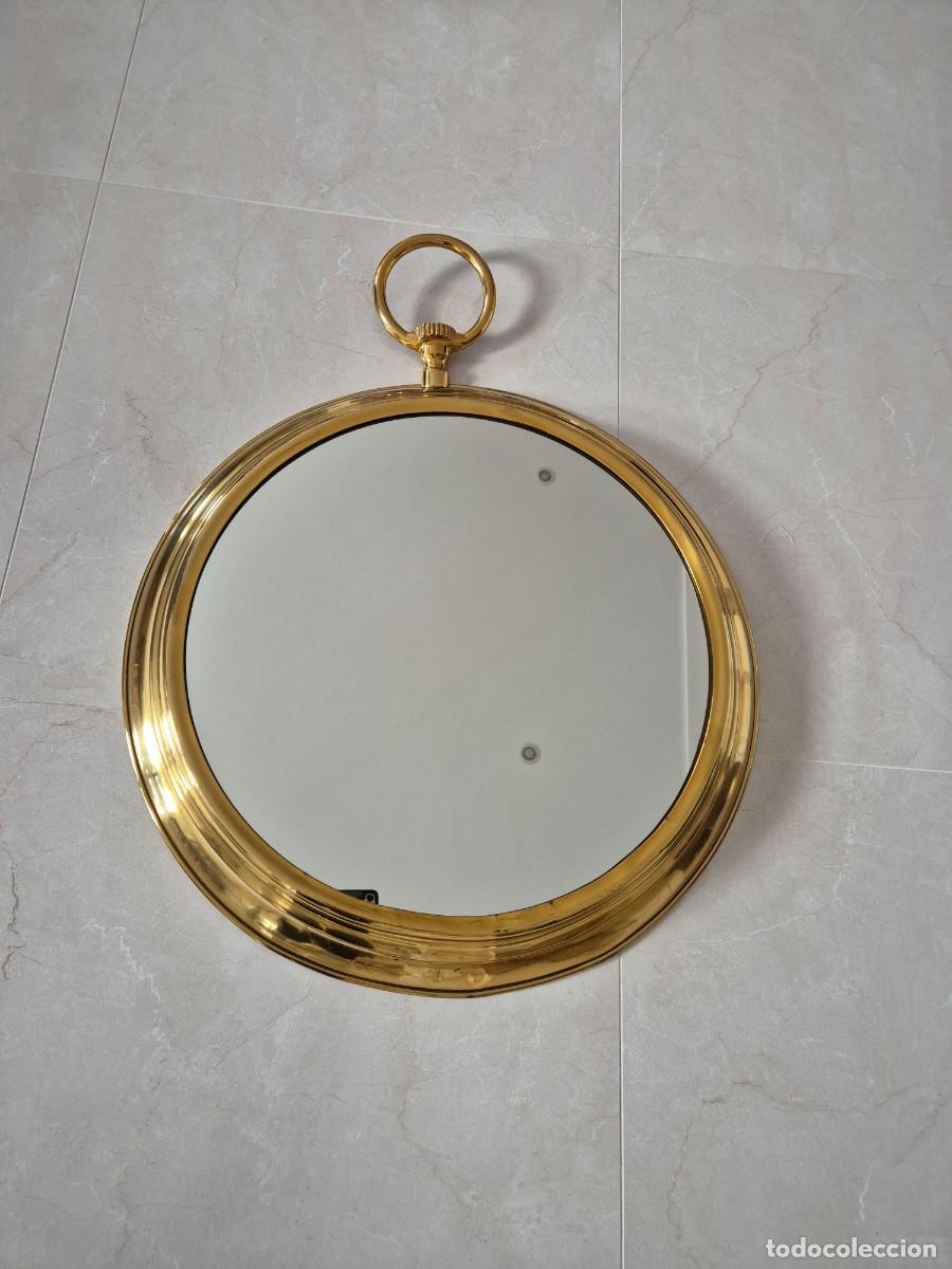 Antig&uuml;edades: Espejo Vintage Reloj Italiano Lat&oacute;n