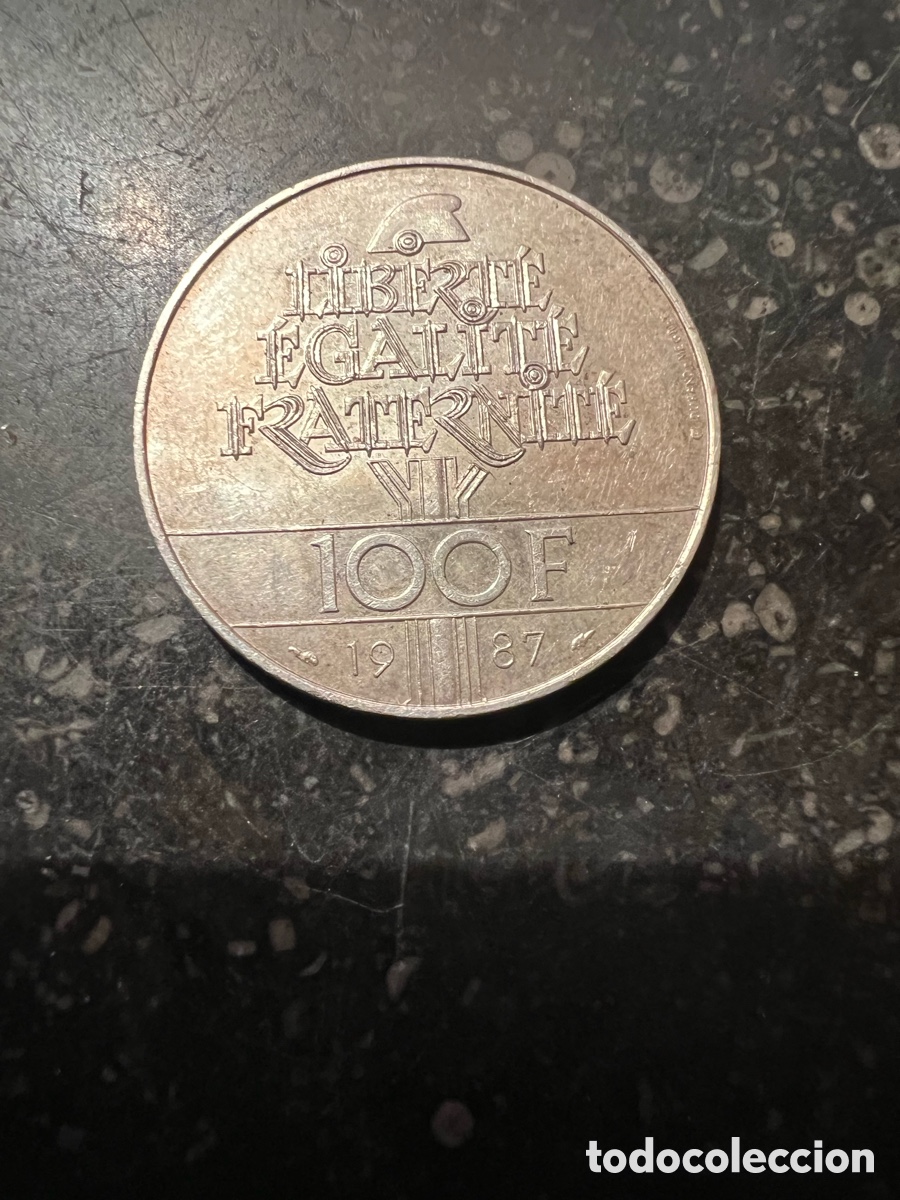 Antig&uuml;edades: Moneda plata 100 francos 1987 Francia
