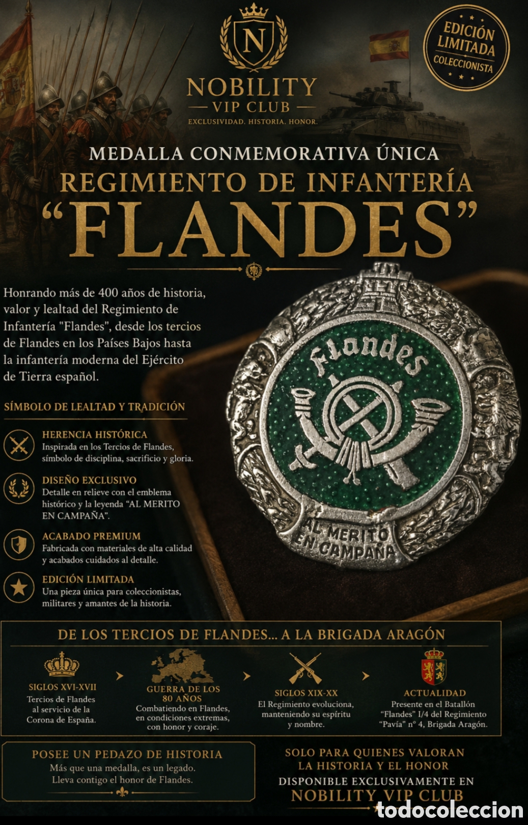 Antig&uuml;edades: Medalla conmemorativa de los Tercios de Flandes