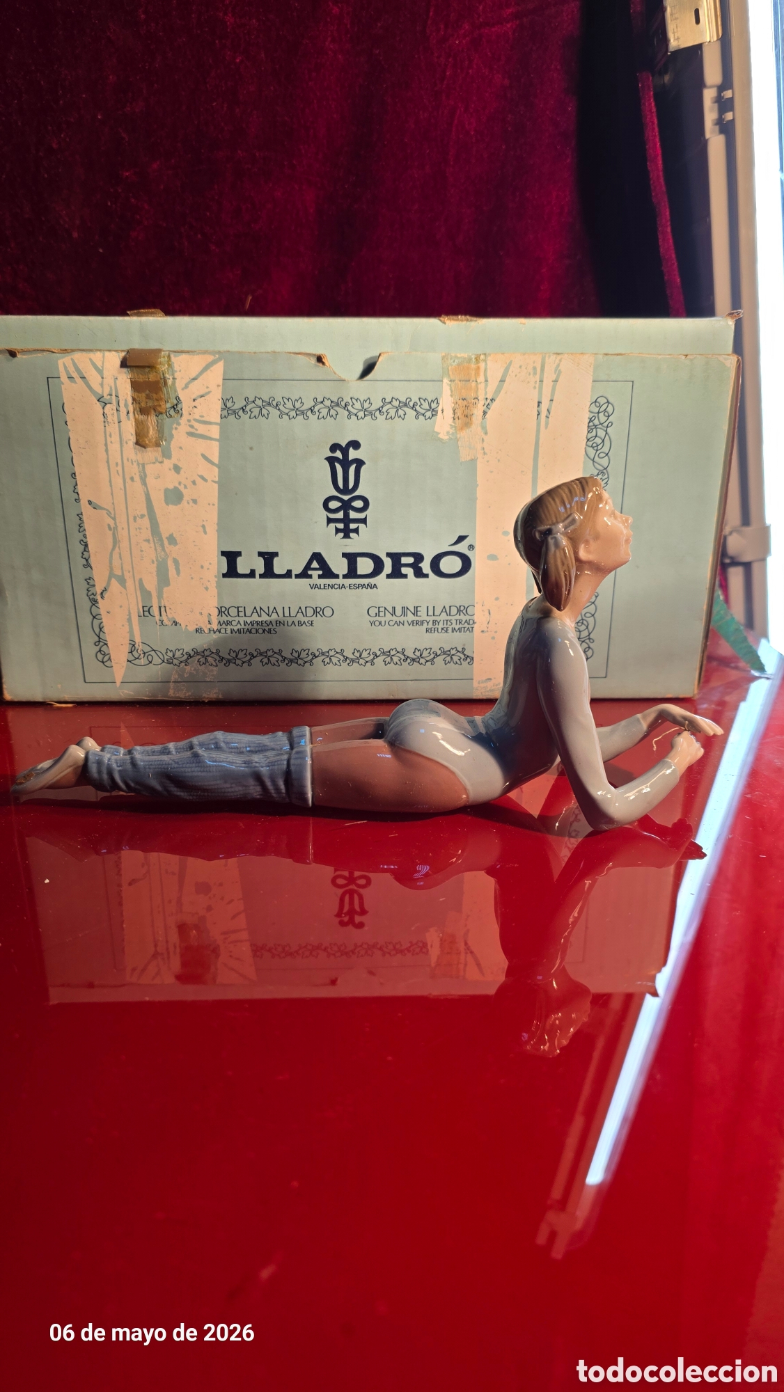 Antig&uuml;edades: Figura porcelana lladro aerobic con caja