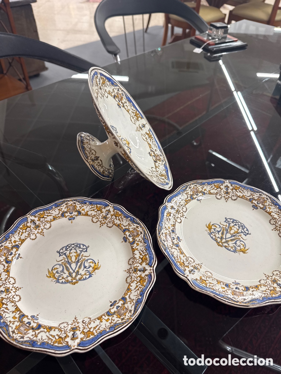 Antig&uuml;edades: Conjunto de 2 platos y un centro de mesa